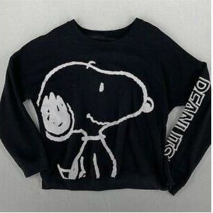 Peanuts snoopy drop shoulder crew neck